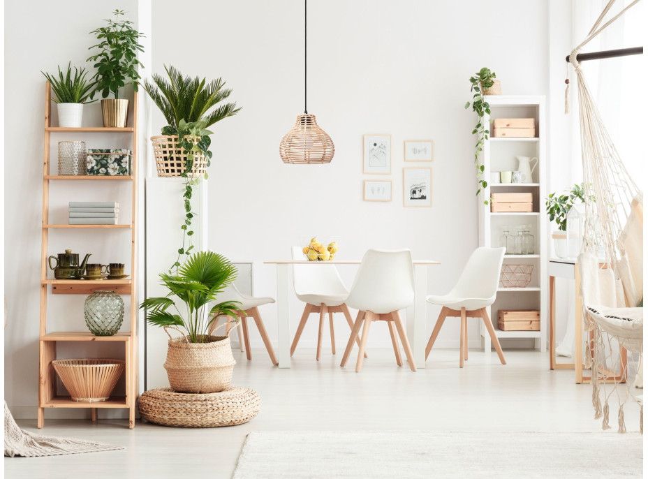 Stropné svietidlo BOHO small bulb - bambusové/čierne