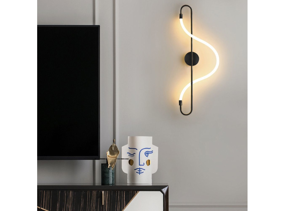 Nástenné LED svietidlo CURVE long - 24W - čierne