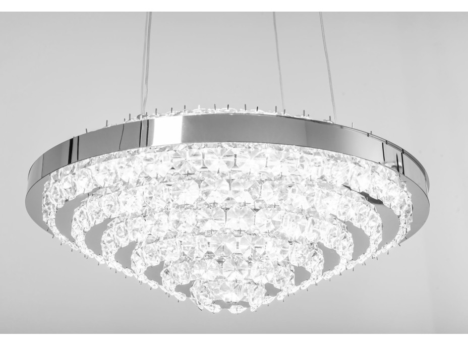 Stropné LED krištáľové svietidlo KORDILLER - 112W - chrómové - s ovládačom