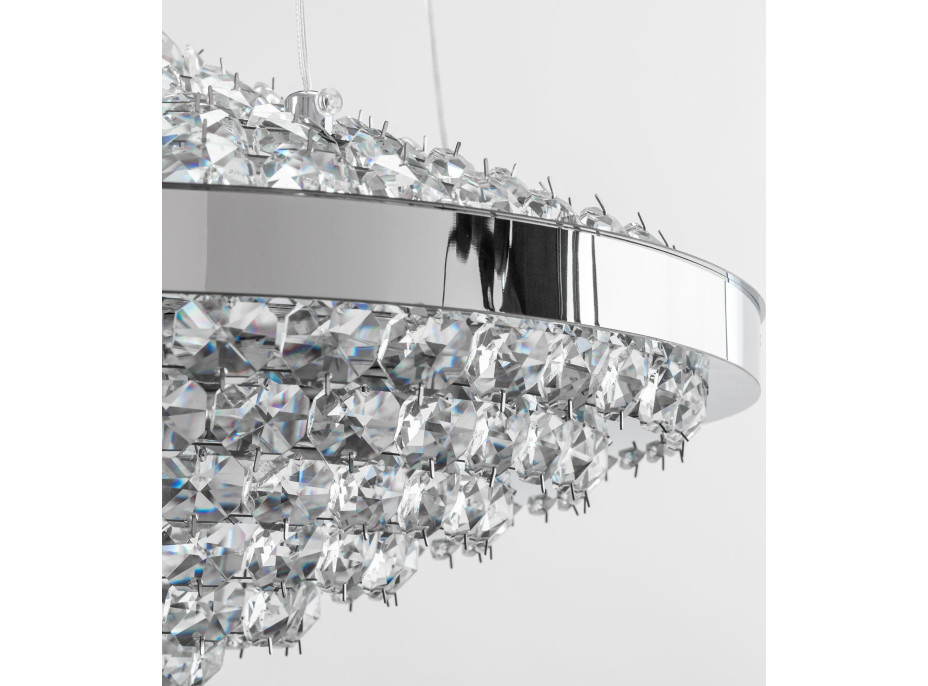 Stropné LED krištáľové svietidlo KORDILLER - 112W - chrómové - s ovládačom