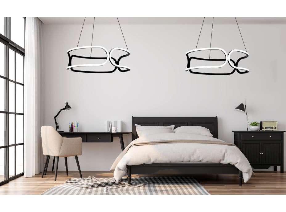 Stropné LED svietidlo MAROKO 90W - čierne + ovládač