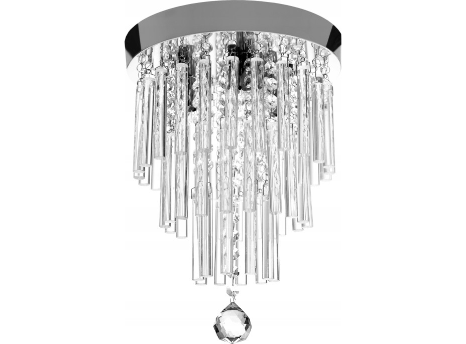 Stropné krištáľové svietidlo CRYSTAL icicle - 35 cm - chrómové