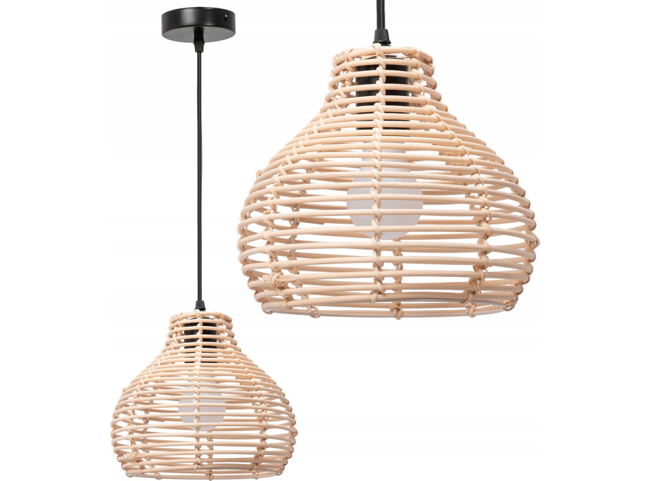 Stropné svietidlo BOHO small bulb - bambusové/čierne