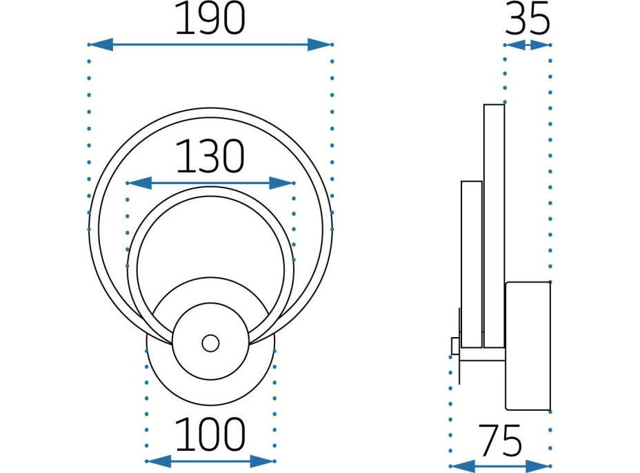 Nástenné LED svietidlo CIRCLES - 15W - čierne