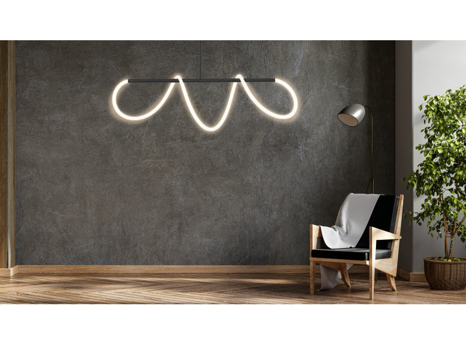 Stropné LED svietidlo CURVE long - 40W - čierne