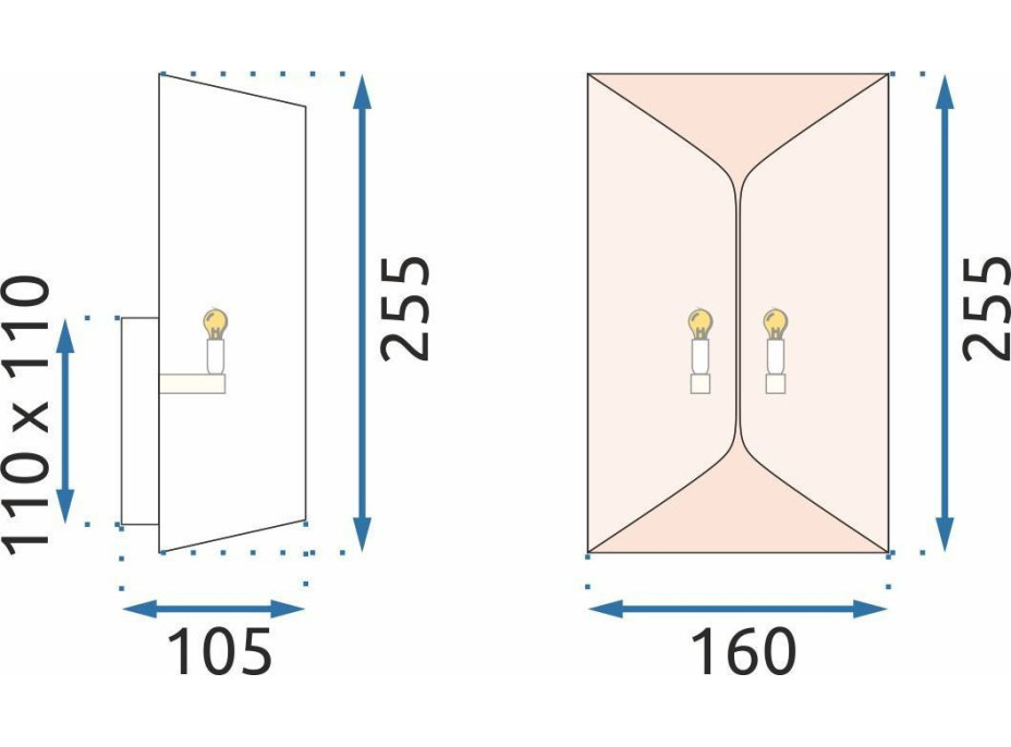 Nástenné svietidlo FOLDED - biele/zlaté