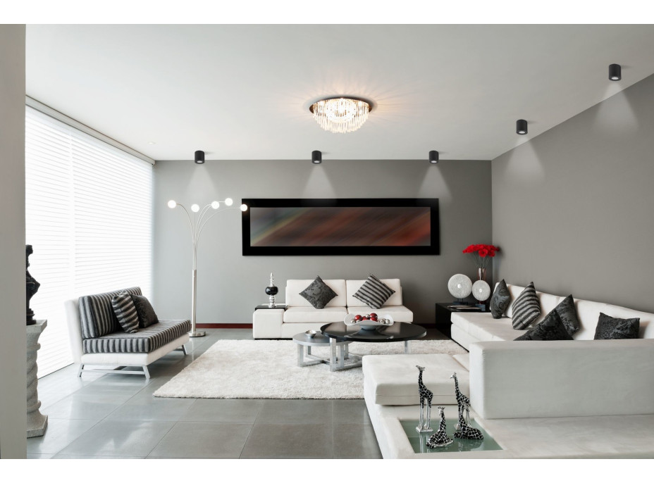 Stropné svietidlo DOT s výklopnou šošovkou - čierne