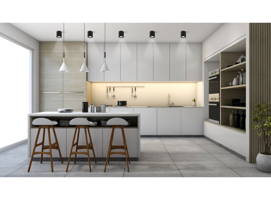 Stropné svietidlo DOT s výklopnou šošovkou - čierne