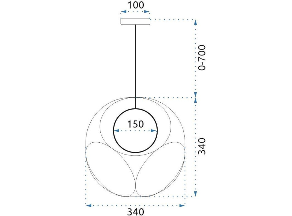 Stropné svietidlo ORNAMENT - čierne