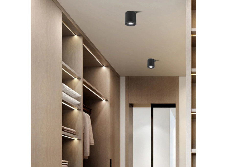 Stropné svietidlo DOT s výklopnou šošovkou - čierne