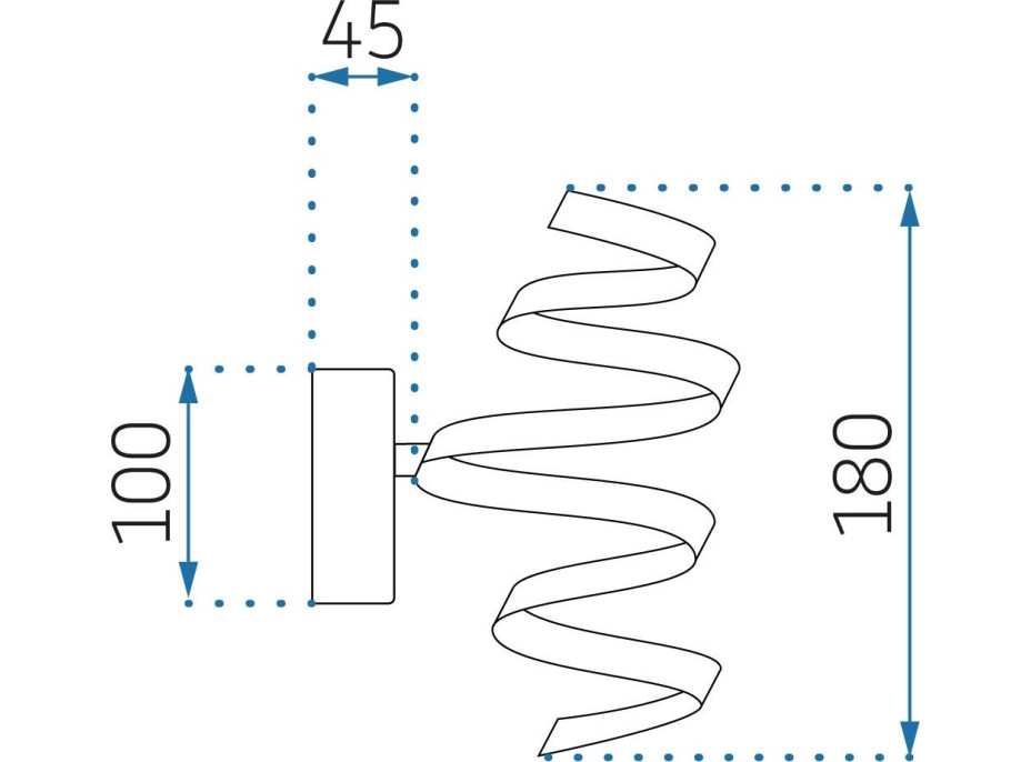 Nástenné LED svietidlo VORTEX short - 15W - zlaté