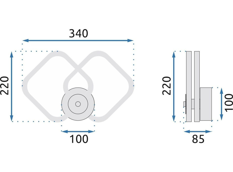 Nástenné LED svietidlo SQUARES - 13W - čierne