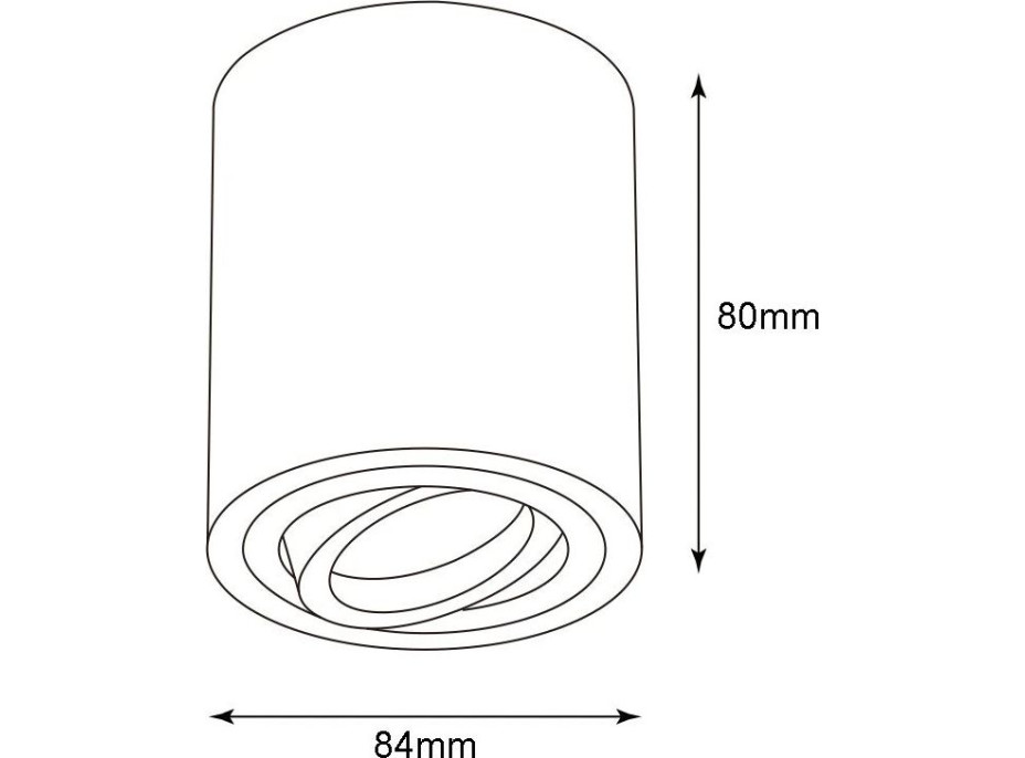 Stropné svietidlo DOT s výklopnou šošovkou - čierne
