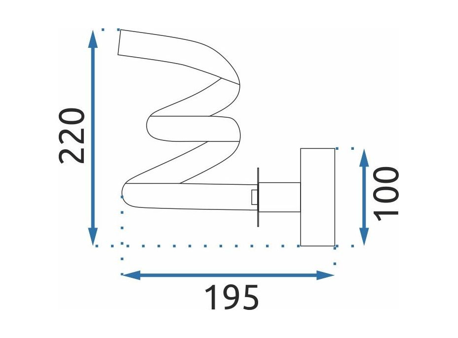 Nástenné LED svietidlo VORTEX half short - 14W - zlaté