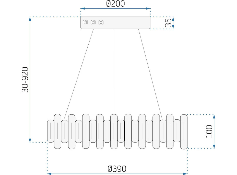 Stropné LED krištáľové svietidlo CROWN - 40W - chrómové - s ovládačom