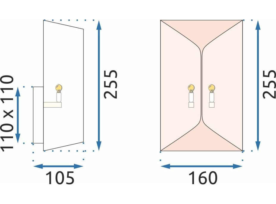 Nástenné svietidlo FOLDED - čierne/zlaté