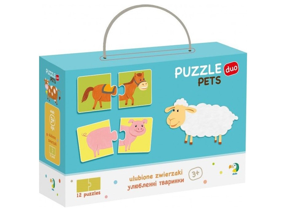 DODO Puzzle Domáce zvieratká 12x2 dieliky