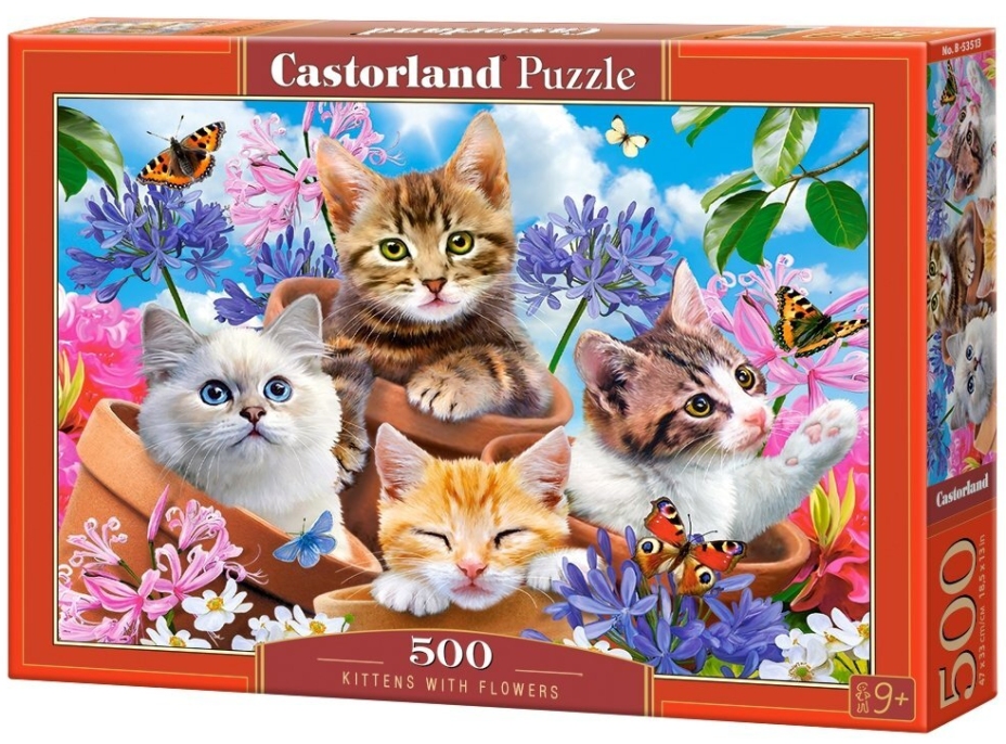 CASTORLAND Puzzle Mačiatka s kvetinami 500 dielikov