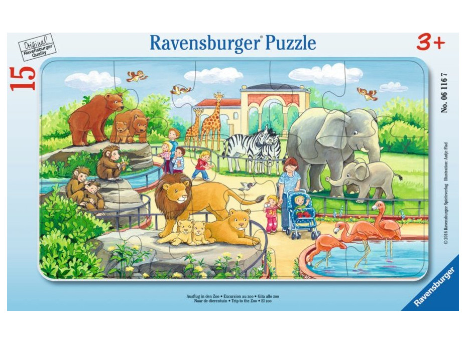 RAVENSBURGER Puzzle Návšteva ZOO 15 dielikov