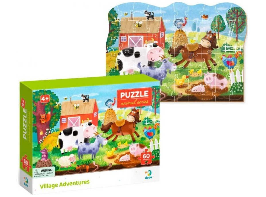 DODO Puzzle Zvieratá: Dobrodružstvo na vidieku 60 dielikov