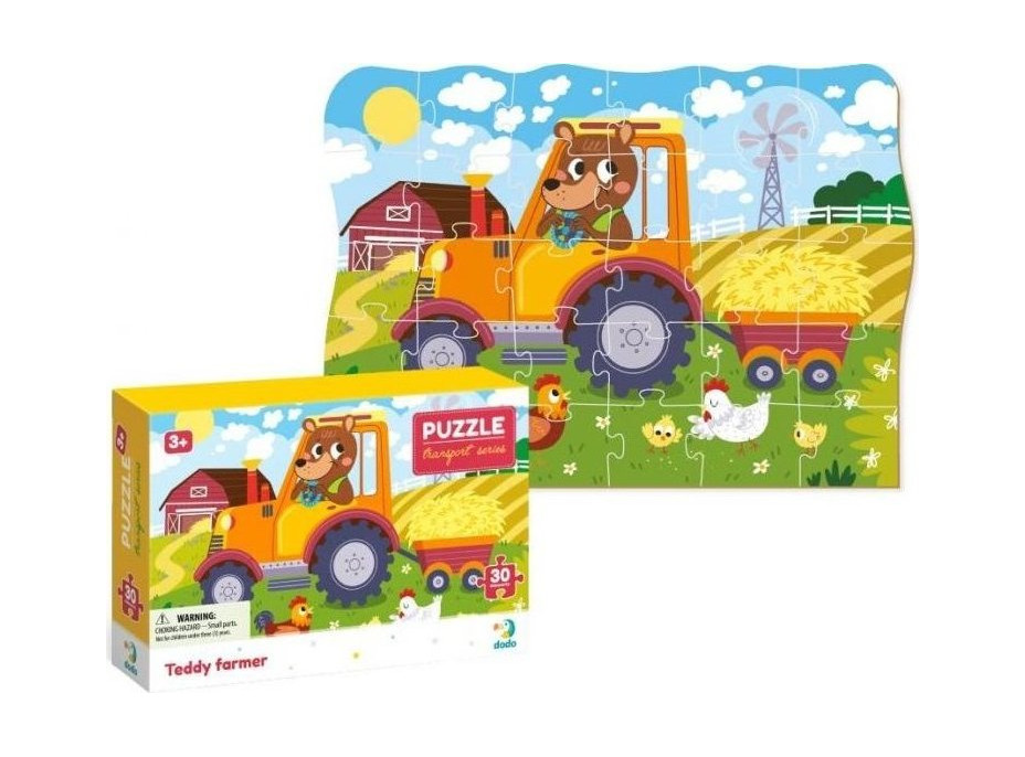 DODO Puzzle Doprava: Farmár Teddy 30 dielikov