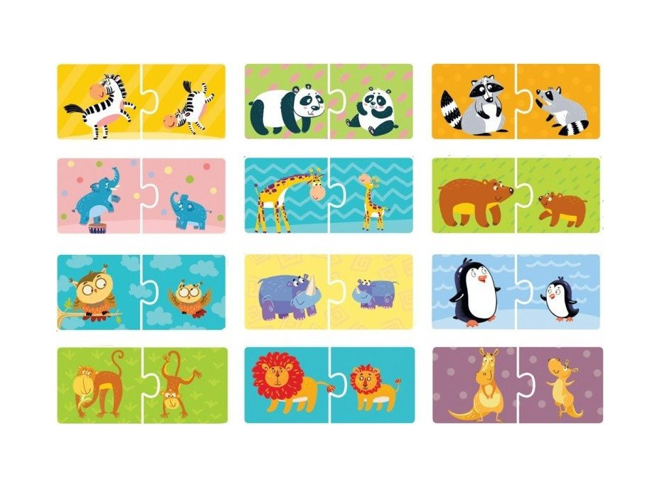DODO Puzzle Zvieracie mamičky a mláďatká 12x2 dieliky