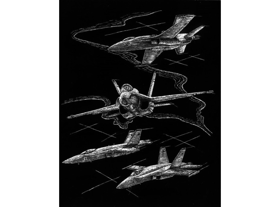 ROYAL & LANGNICKEL Strieborný škrabací obrázok Lietadlá