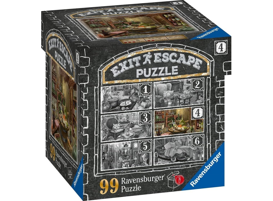 RAVENSBURGER Únikové EXIT puzzle Strašidelné sídlo 4: Vo vínnej pivnici 99 dielikov