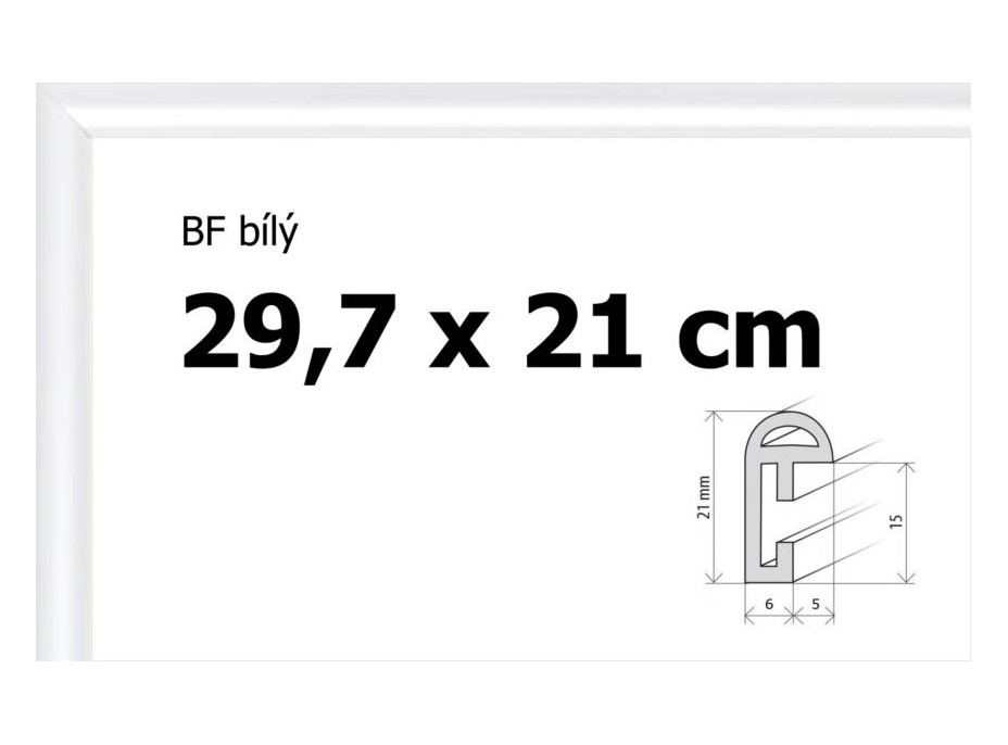 BFHM Plastový rám 29,7x21cm A4 - biely