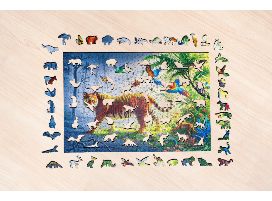 RAVENSBURGER Drevené puzzle Tiger v džungli 500 dielikov