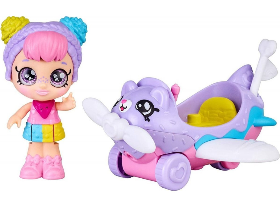 TM TOYS Kindi Kids Minis bábika Rainbow Kate s lietadlom