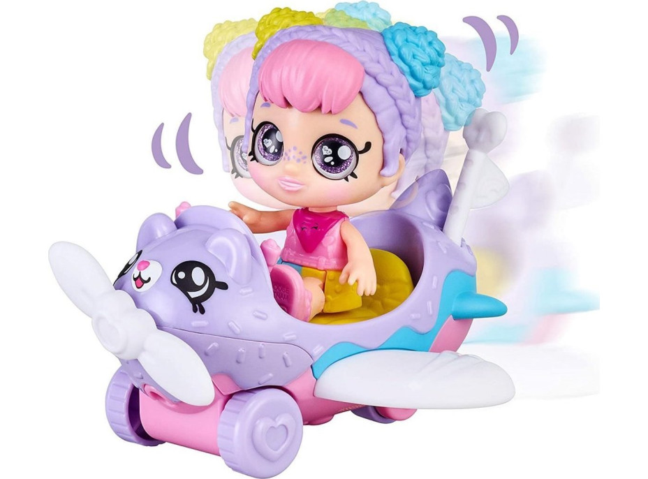 TM TOYS Kindi Kids Minis bábika Rainbow Kate s lietadlom