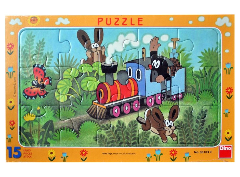 DINO Puzzle Krtko a lokomotíva 15 dielikov