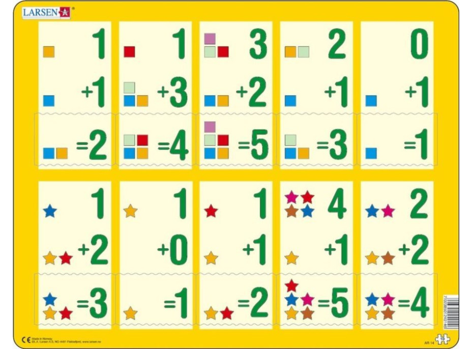 LARSEN Puzzle Sčítanie do piatich 10 dielikov