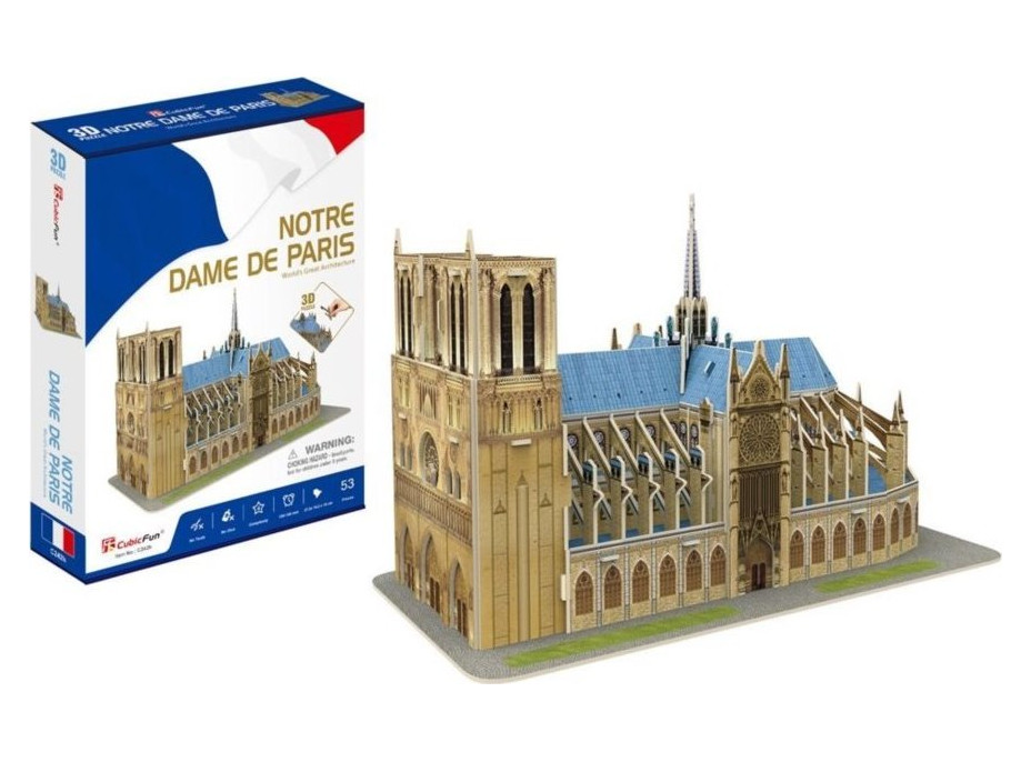 CUBICFUN 3D puzzle Katedrála Notre-Dame 53 dielikov