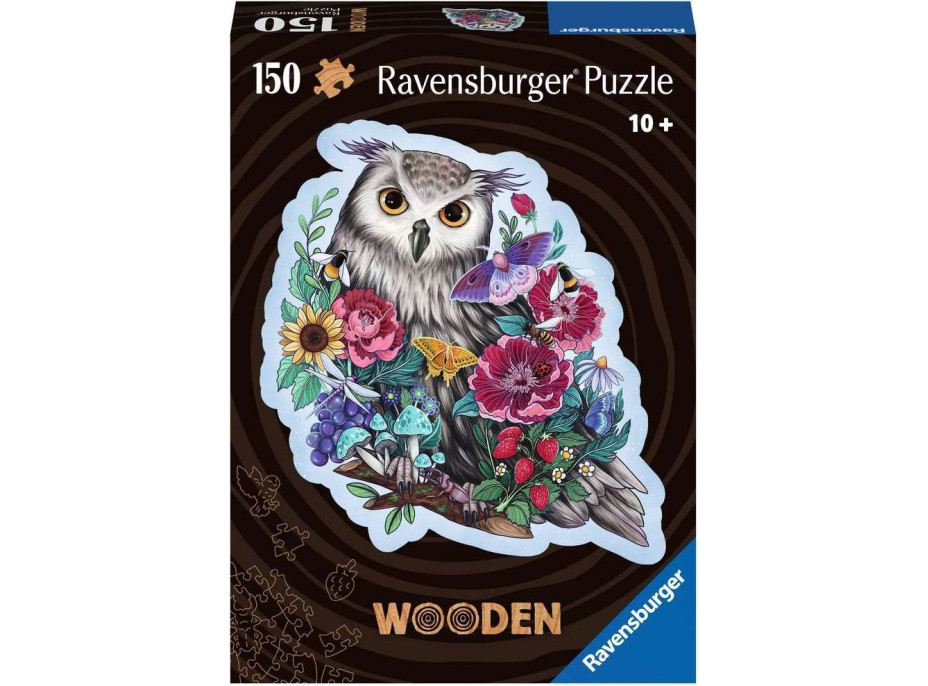 RAVENSBURGER Drevené obrysové puzzle Tajomná sova 150 dielikov
