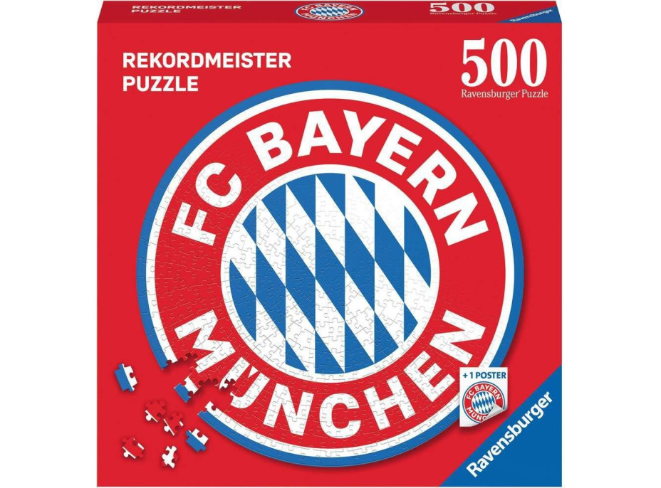 RAVENSBURGER Okrúhle puzzle FC Bayern Logo 500 dielikov