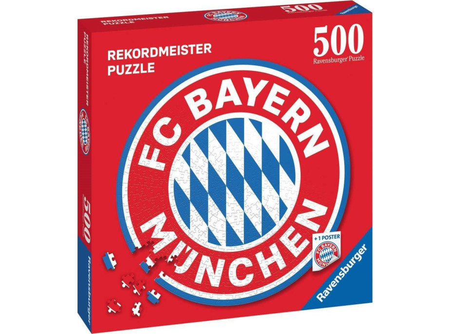 RAVENSBURGER Okrúhle puzzle FC Bayern Logo 500 dielikov