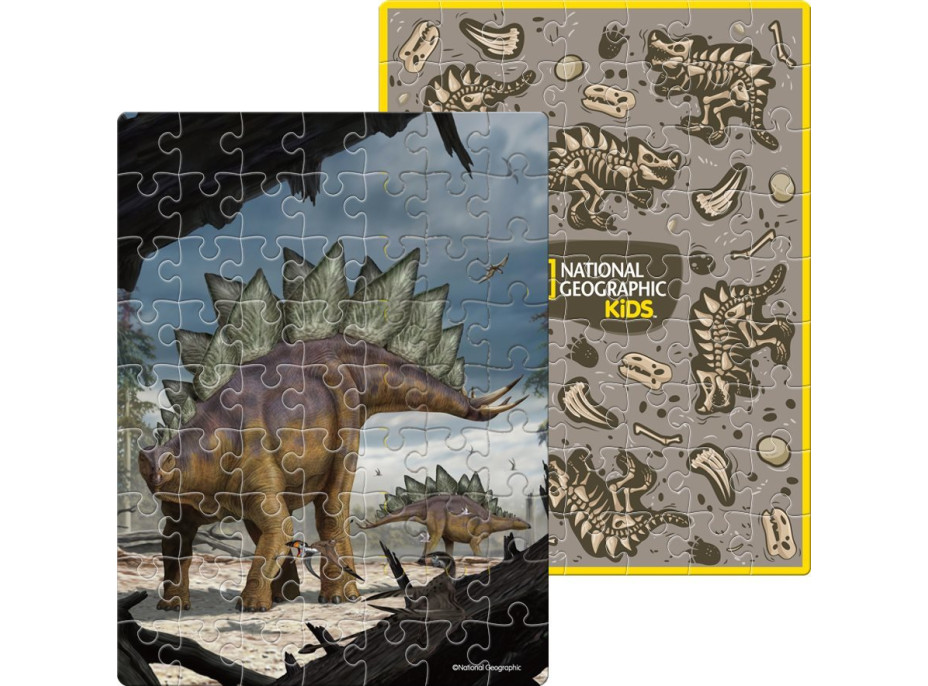 CUBICFUN Obojstranné puzzle vo vajci National Geographic: Stegosaurus 63 dielikov