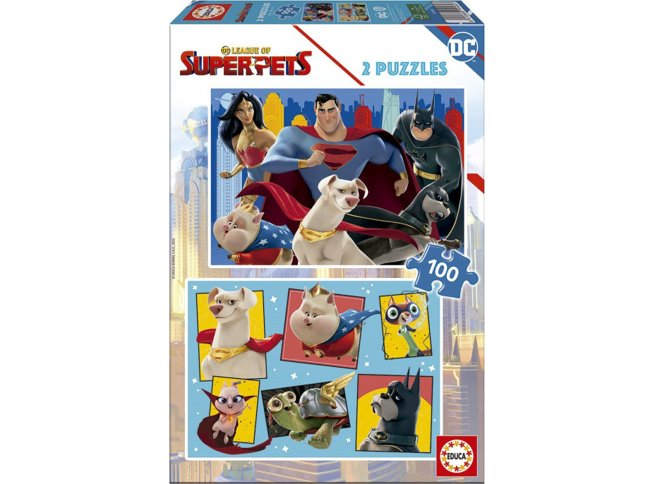EDUCA Puzzle DC Liga supermaznáčikov 2x100 dielikov