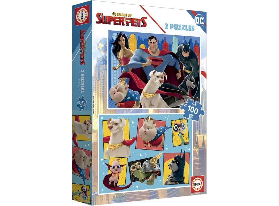 EDUCA Puzzle DC Liga supermaznáčikov 2x100 dielikov