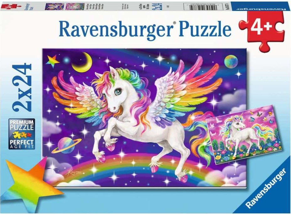 RAVENSBURGER Puzzle Jednorožec a Pegas 2x24 dielikov