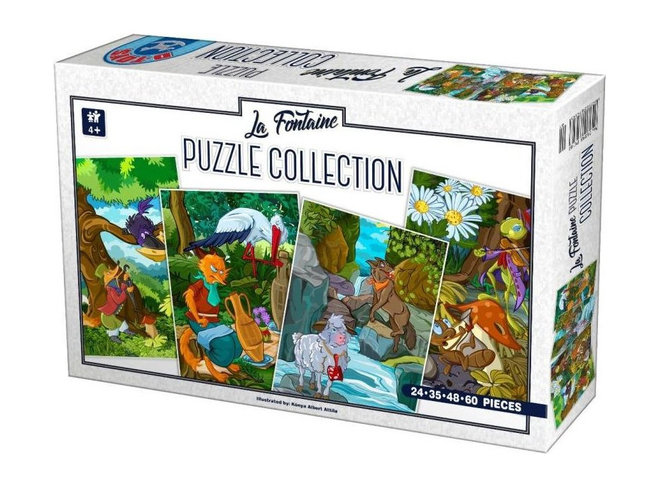 D-TOYS Puzzle La Fontainovej bájky 4v1 (24,35,48,60 dielikov)