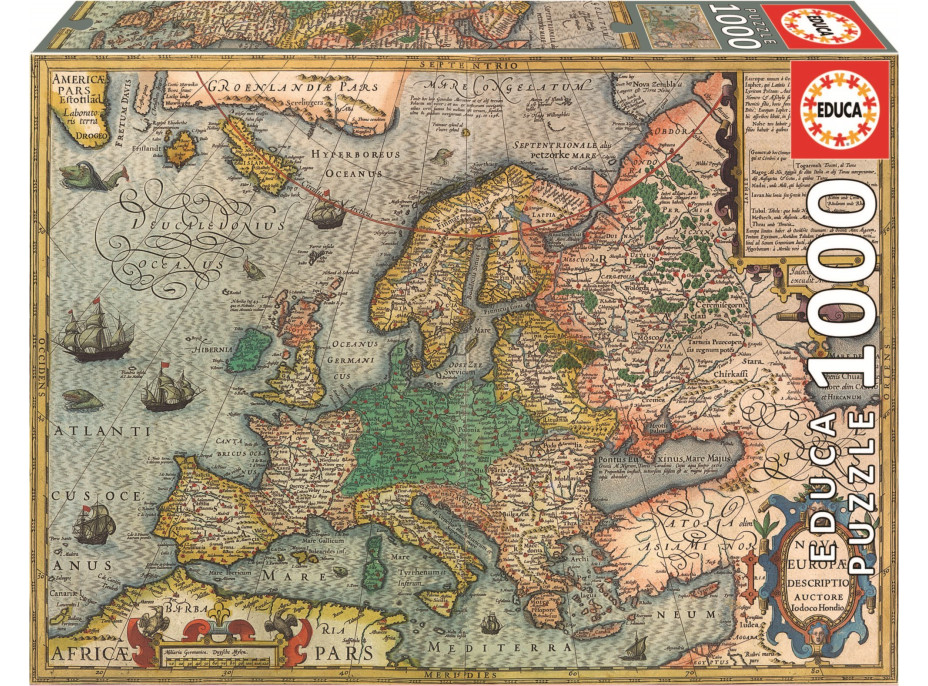 EDUCA Puzzle Mapa Európy 1000 dielikov