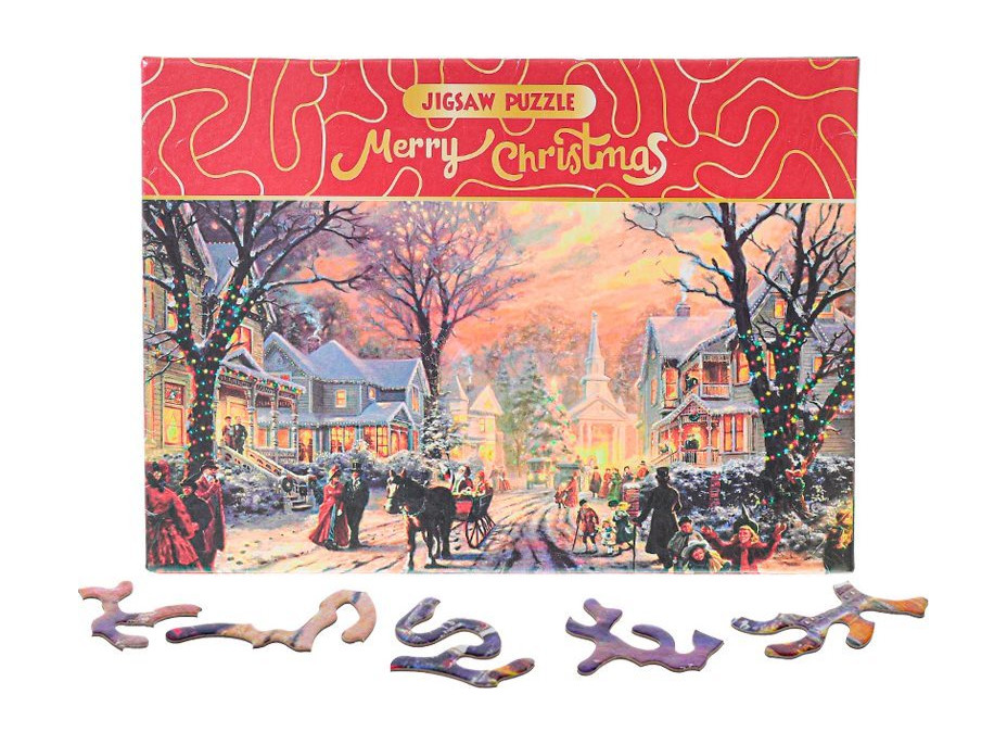 Puzzle Merry Christmas: Zasnežená ulica 468 dielikov