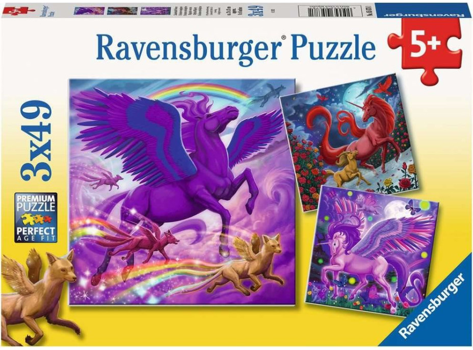 RAVENSBURGER Puzzle Mýtickí vladári 3x49 dielikov