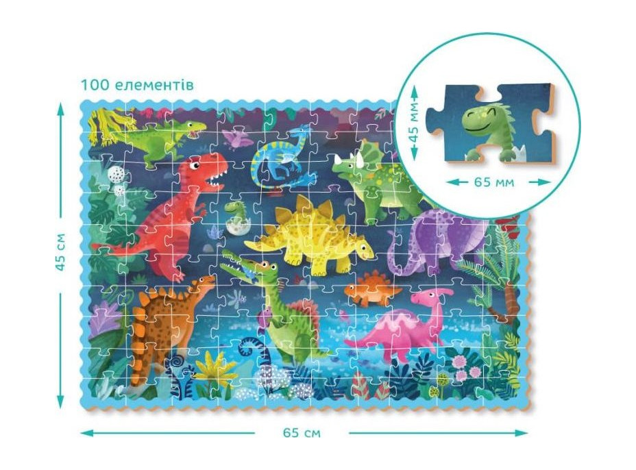 DODO Puzzle Planéta dinosaurov 100 dielikov