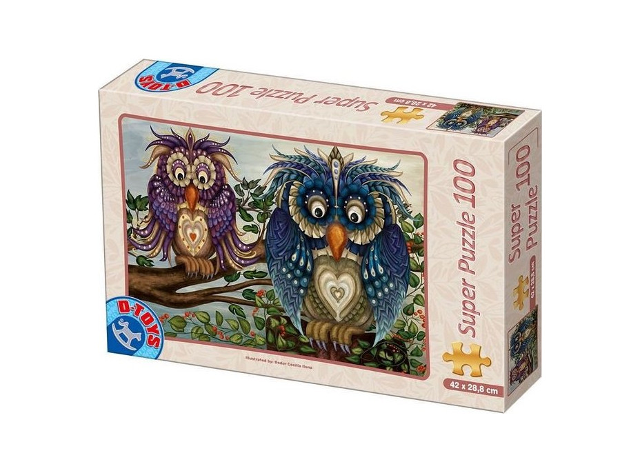 D-TOYS Puzzle Soví pár 100 dielikov