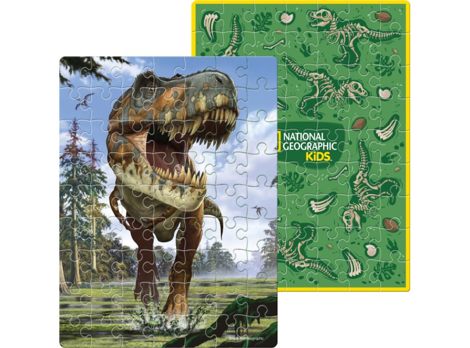 CUBICFUN Obojstranné puzzle vo vajci National Geographic: Tyrannosaurus Rex 63 dielikov