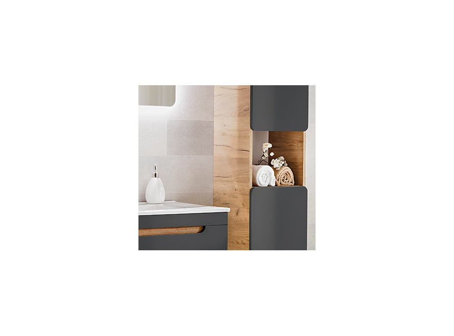 Zostava kúpeľňového nábytku BÁRA cosmos 40 cm s umývadlovou slim skrinkou vr. keramického umývadla s prepadom
